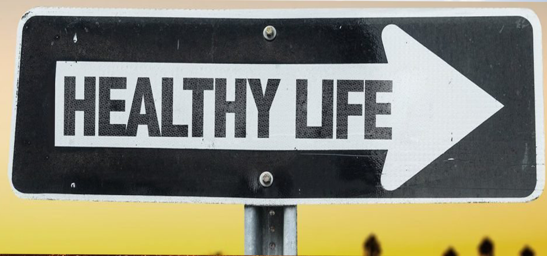 a sign pointing to a healthy life makes people think about exercise and drug addiction