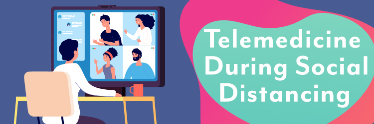 a doctor offers telemedicine and remote support during social distancing to his patients