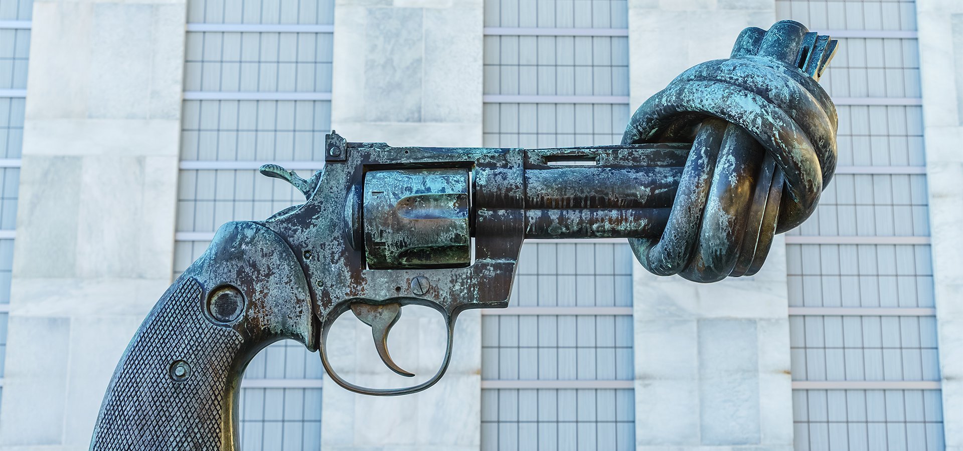 gun sculpture shows that treating trauma is paramount in treating addiction