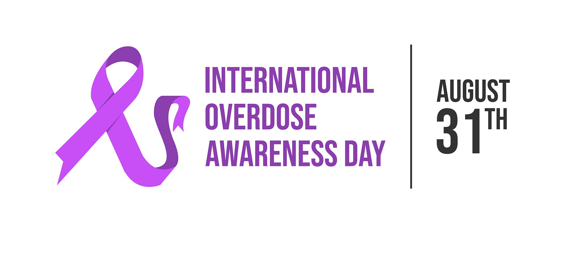 a purple ribbon and date of august 31st reminds us to remember the ones we've lost on international overdose awareness day