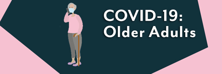 older adults with mask cartoon