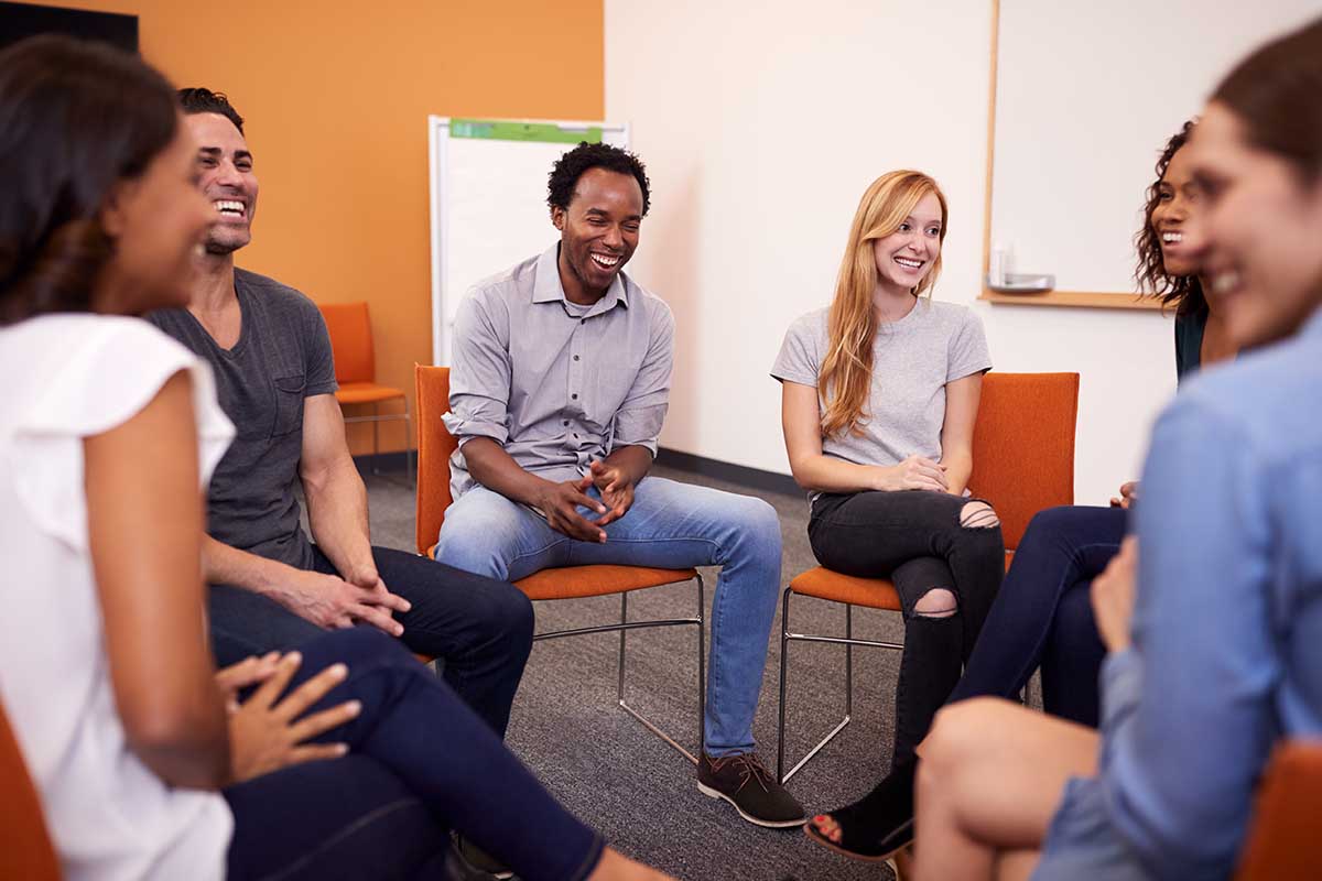 group therapy at an addiction rehab
